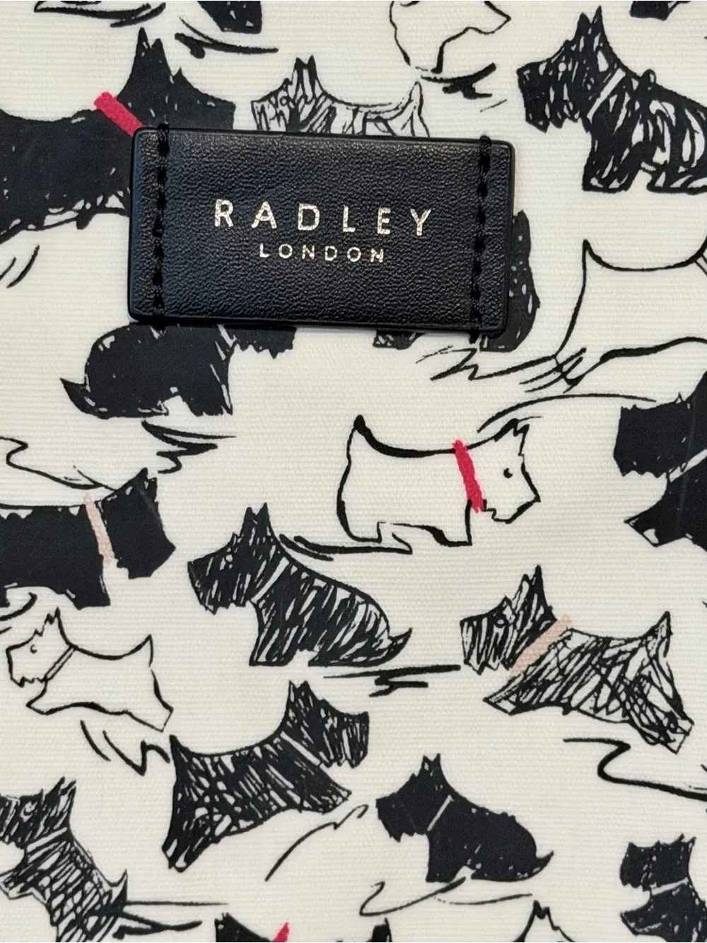 RADLEY LONDON Black & White Scottie Pattern Crossbody Bag